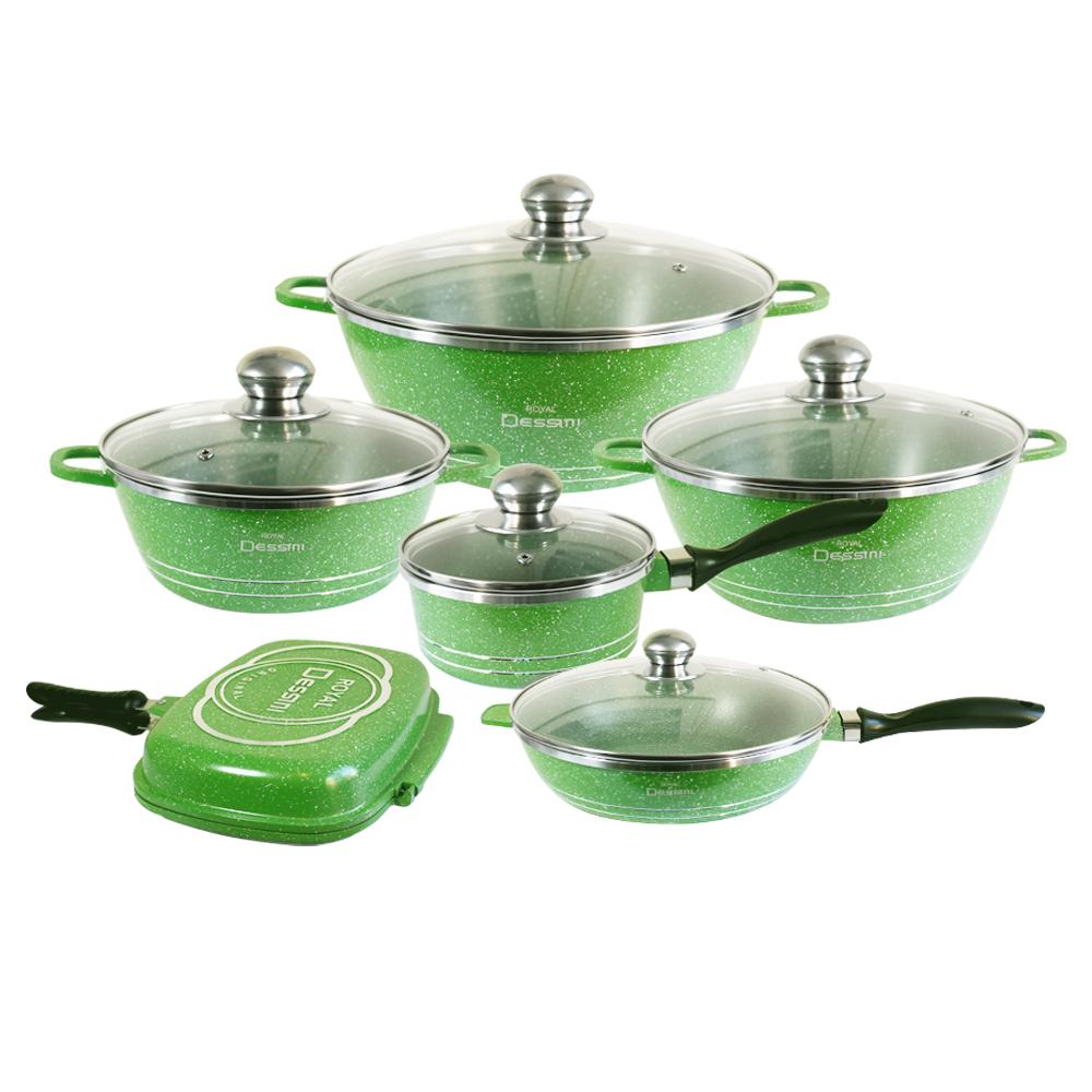 Juego de Ollas Granito 23 piezas Bateria de Cocina Verde