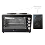 Horno Eléctrico 55 Litros  con 2 Placas 2000W + 1600W Grill