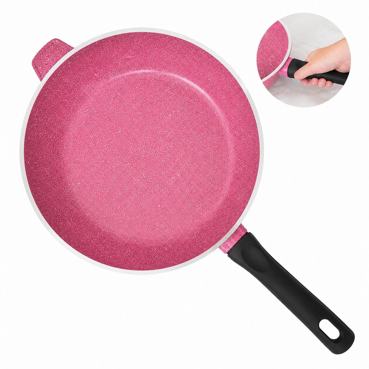 Juego de Ollas 12 Piezas Granito Royal Dessine color Rosado