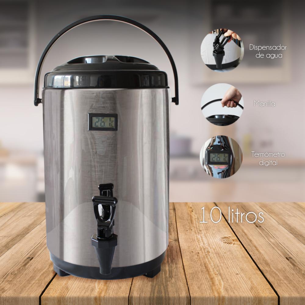 Termo Acero Inoxidable 10 litros con visor de temperatura