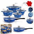 Juego de Ollas 12 Piezas Granito Royal Dessine color Azul