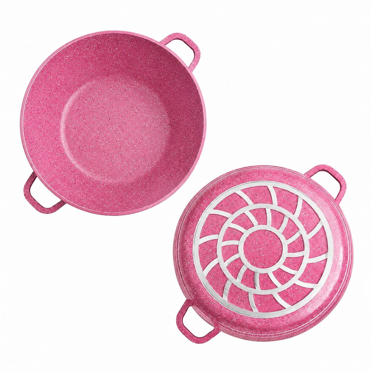 Juego de Ollas 12 Piezas Granito Royal Dessine color Rosado
