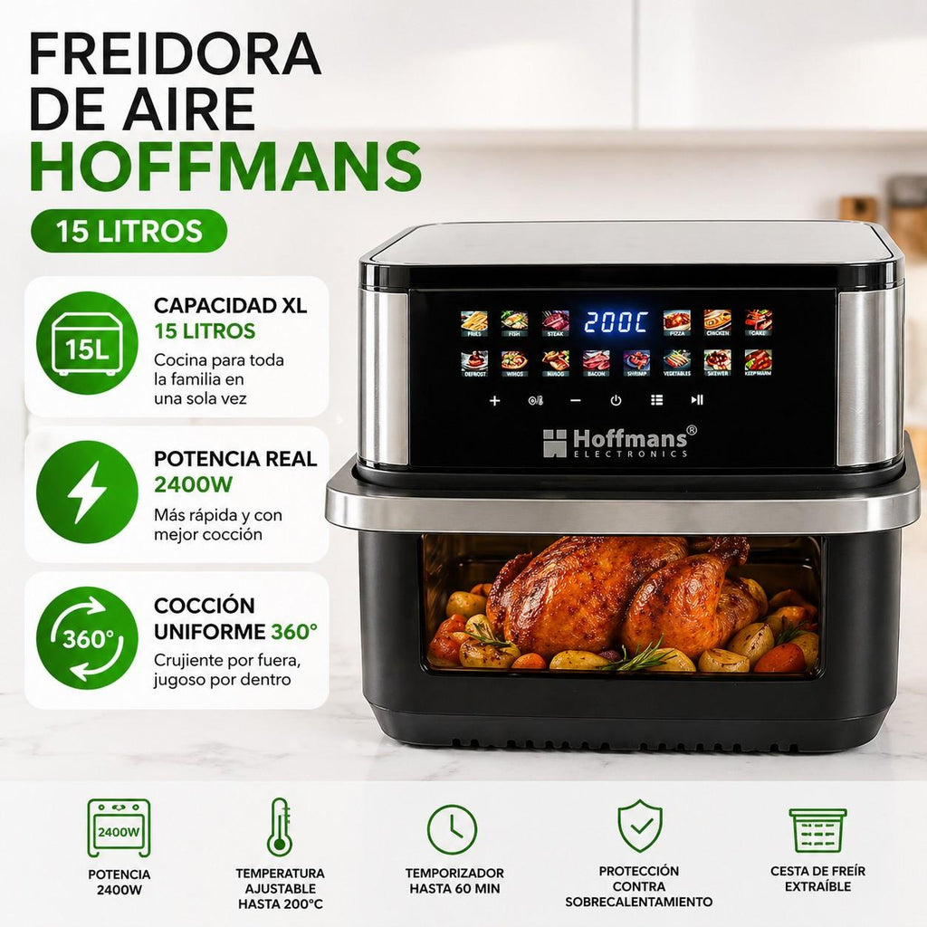 Freidora de Aire 15L Digital Horno Air Fryer  Panel Digital