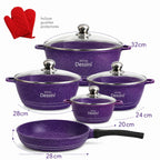 Juego de Ollas 12 Piezas Granito Royal Dessine color Morado