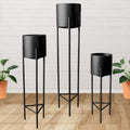 Macetero Pedestal Negro Set de 3 Piezas