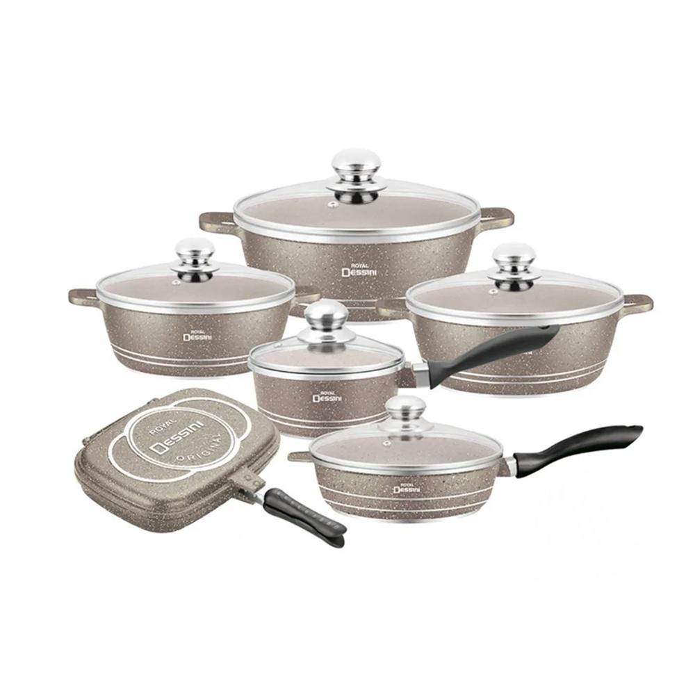 Juego de Ollas Granito 23 piezas Beige - TyK Hogar