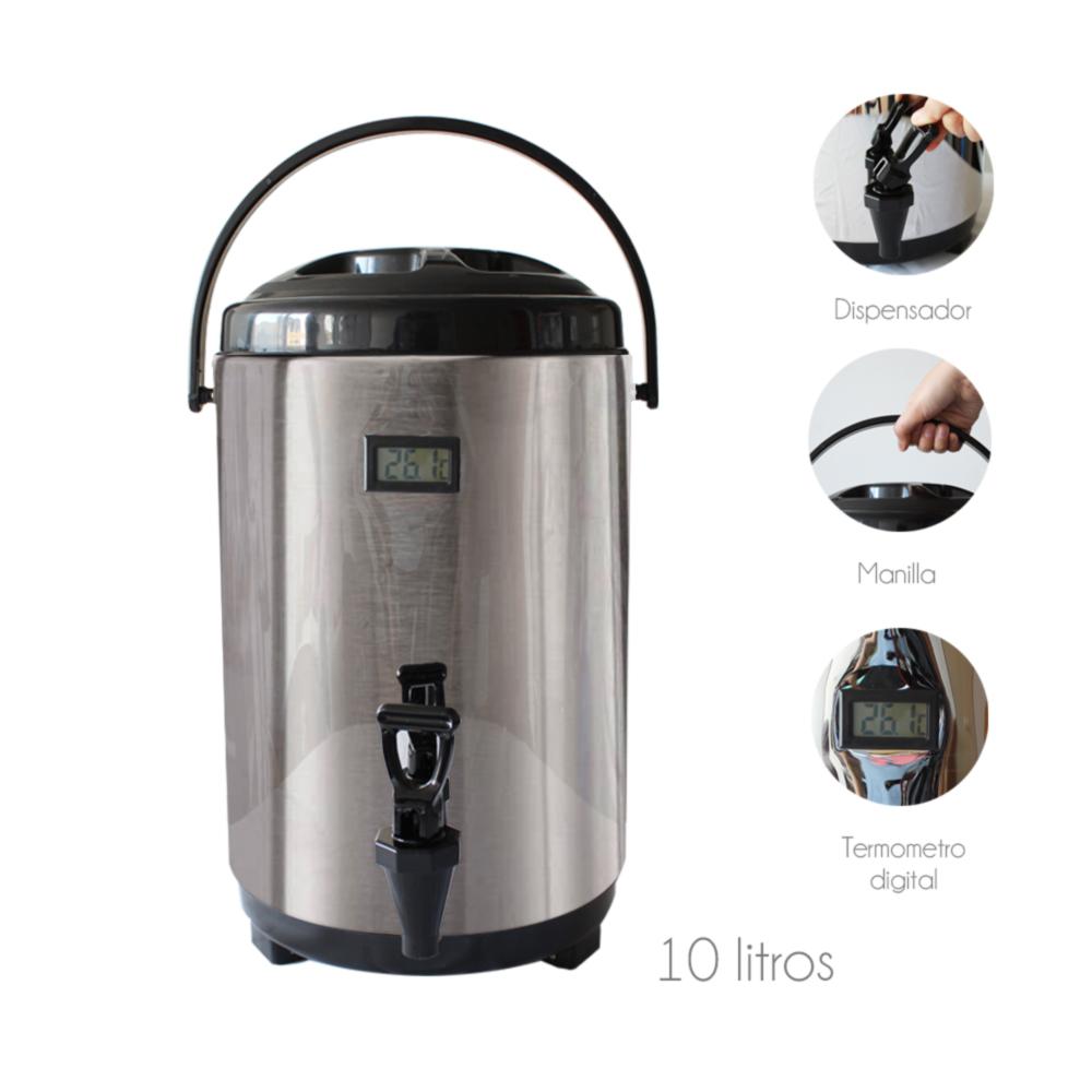 Termo Acero Inoxidable 10 litros con visor de temperatura