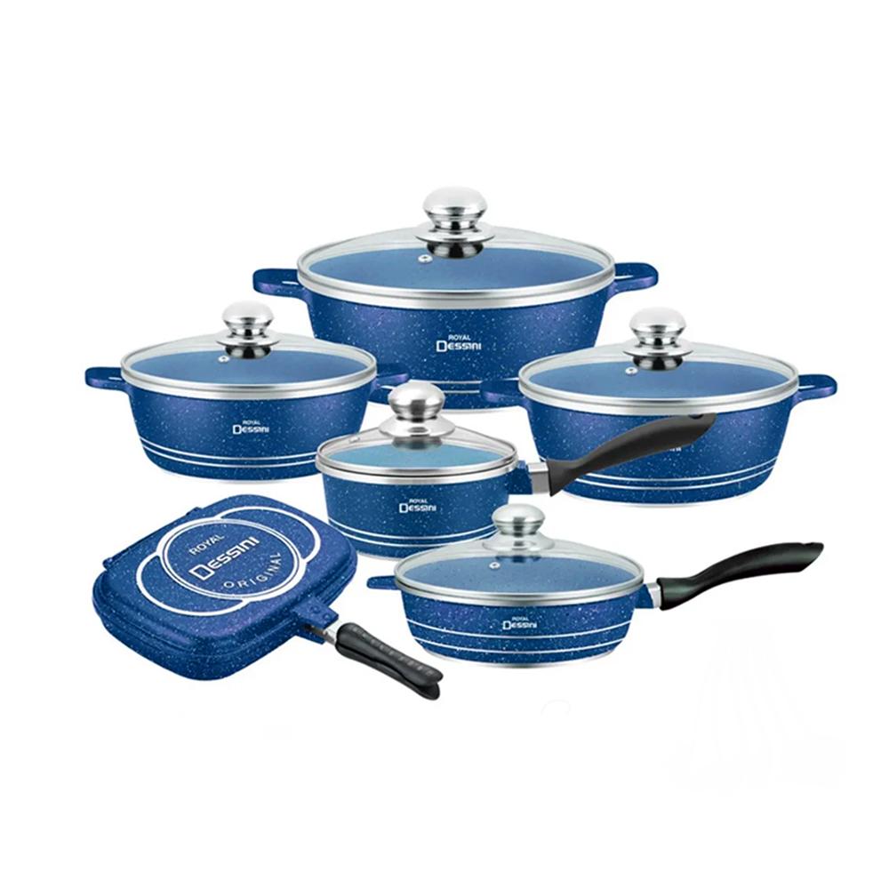 Juego de Ollas Granito Bateria de Cocina 23 piezas Azul