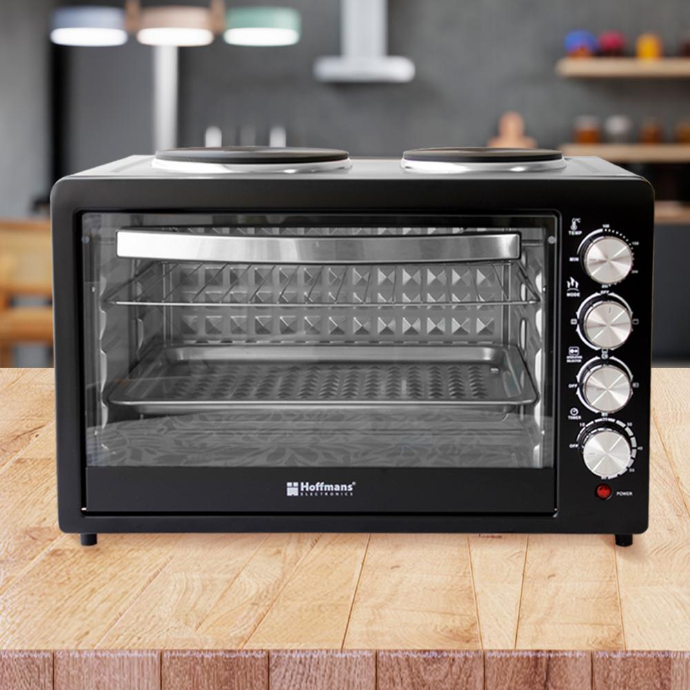 Horno Eléctrico 55 Litros  con 2 Placas 2000W + 1600W Grill