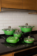 Juego de Ollas Granito 23 piezas Bateria de Cocina Verde
