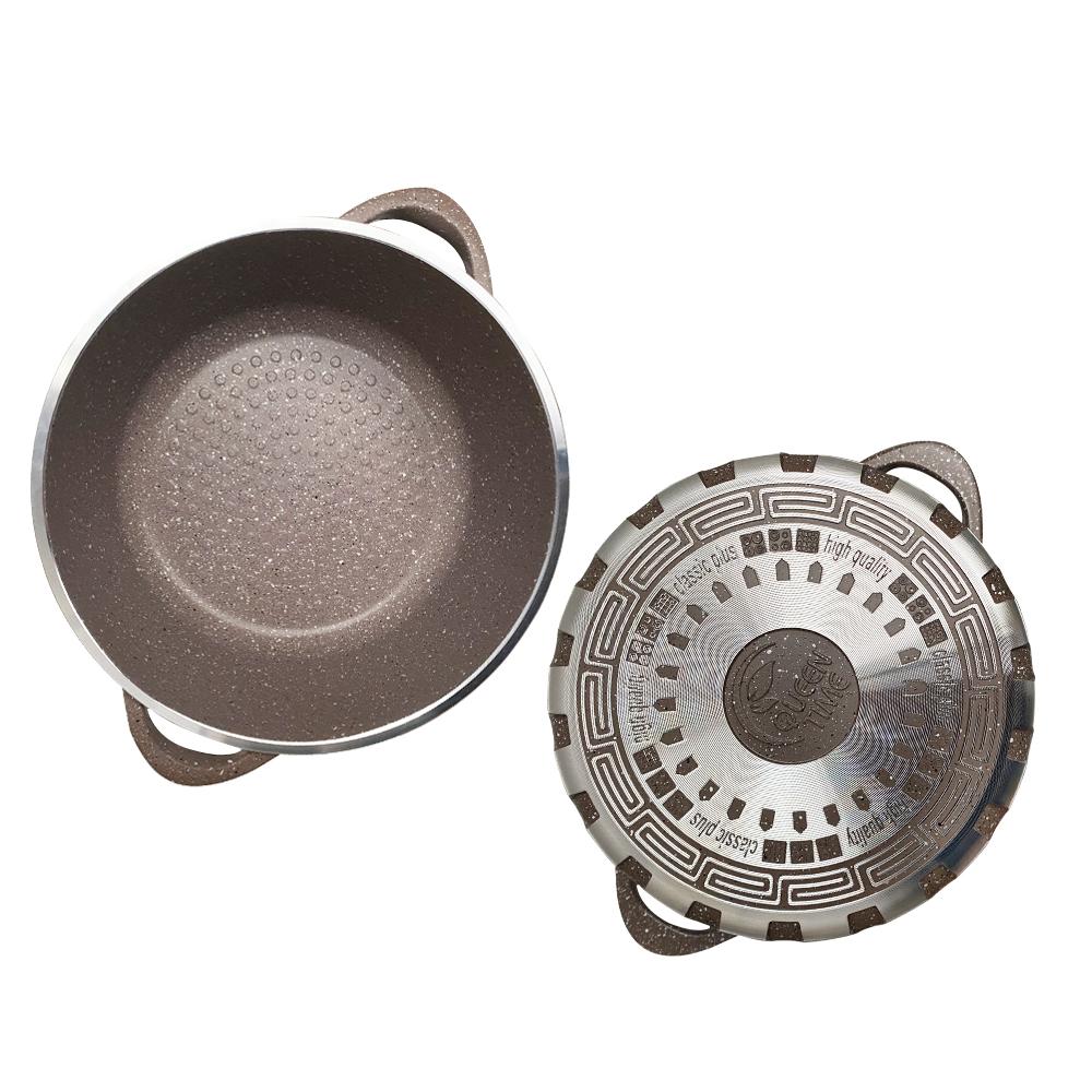 Batería de Cocina 10 Piezas Altas Granito Antiadherente Cafe