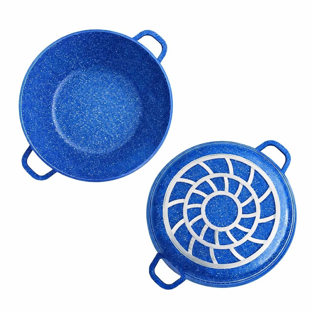 Juego de Ollas 12 Piezas Granito Royal Dessine color Azul