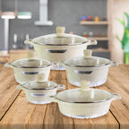 Batería de Cocina 10 Piezas Altas Granito Antiadherente