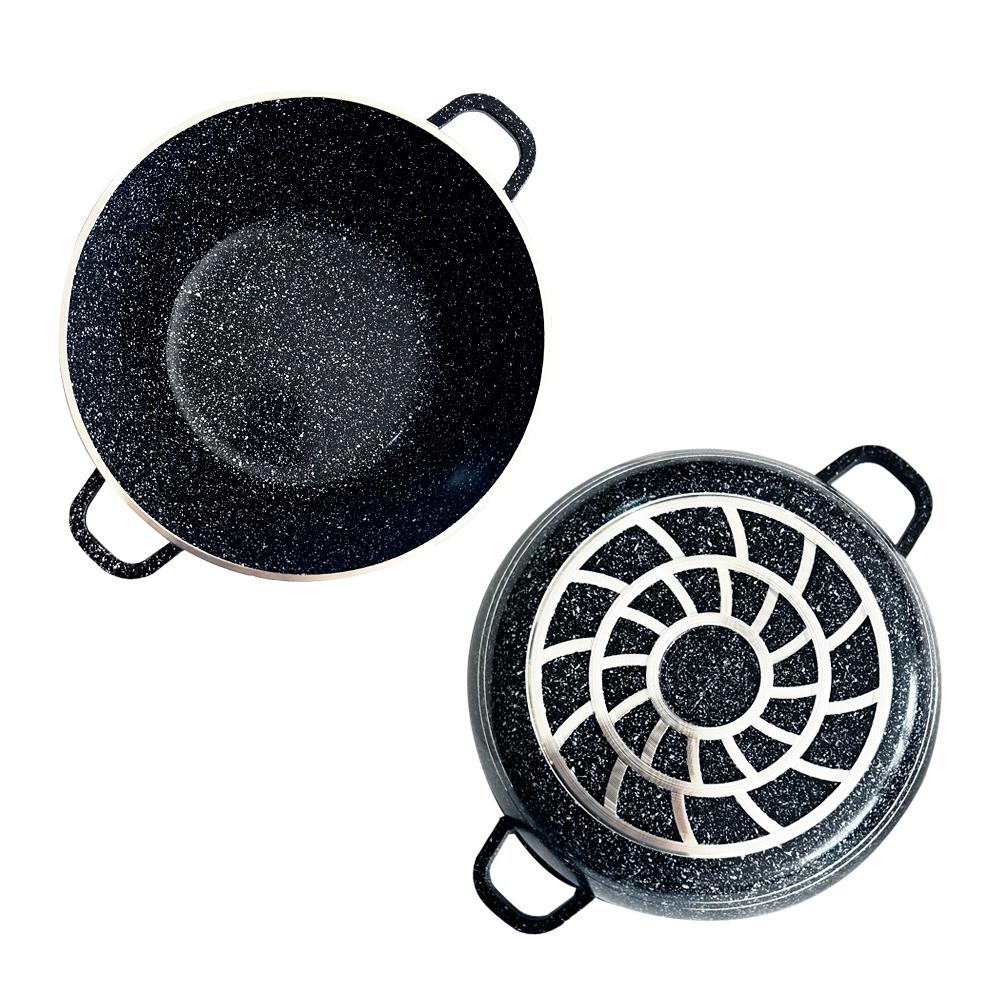 Juego de Ollas 12 Piezas Granito Royal Dessine color Negro