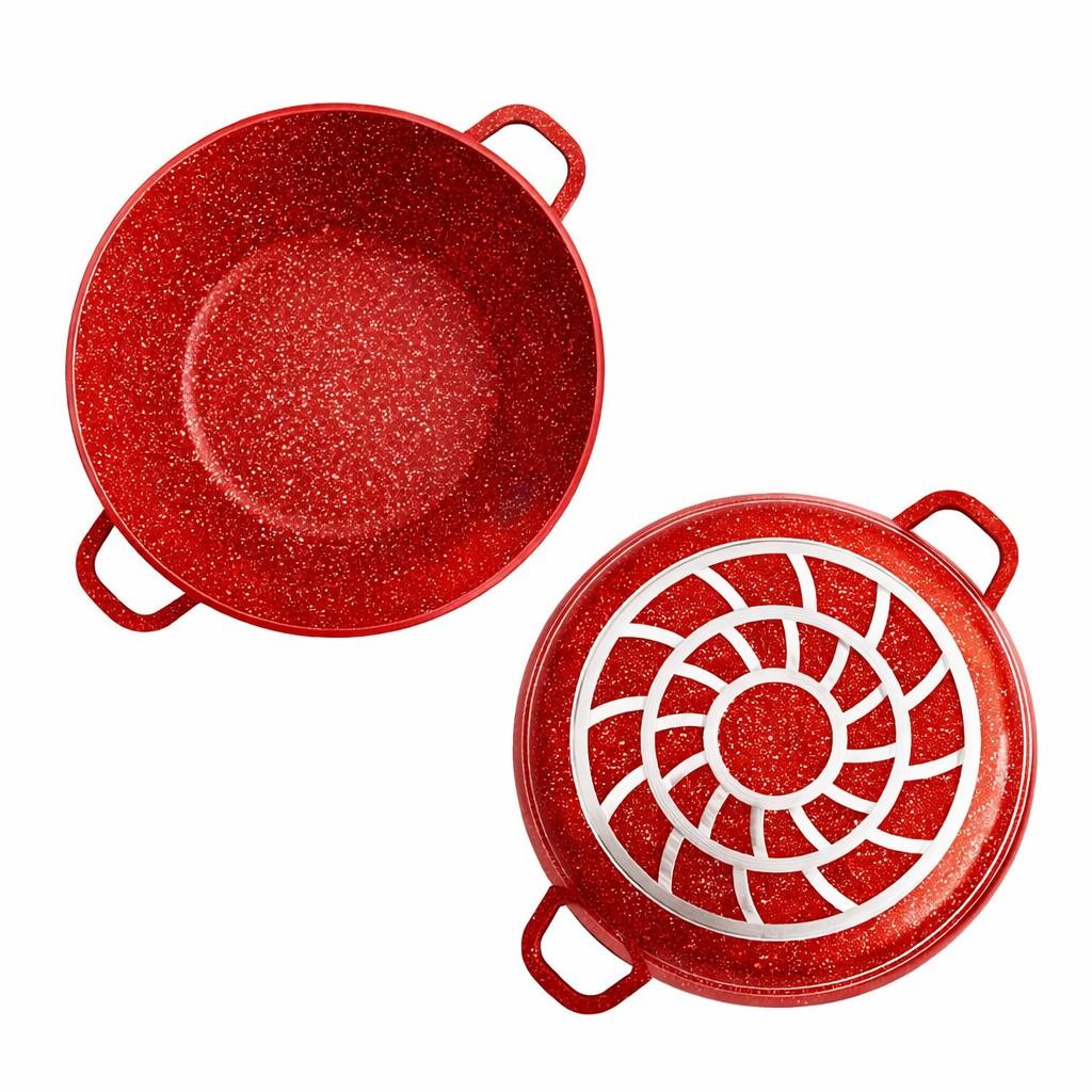Juego de Ollas 12 Piezas Granito Royal Dessine color Rojo