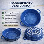 Juego de Ollas 12 Piezas Granito Royal Dessine color Azul