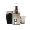 Extractor de Jugo dorado 800W - Saca Jugo - Imagen 5