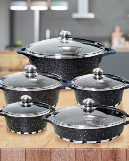 Batería de Cocina 10 Piezas Altas Granito Antiadherente