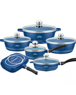 Juego de Ollas Granito Bateria de Cocina 23 piezas Azul