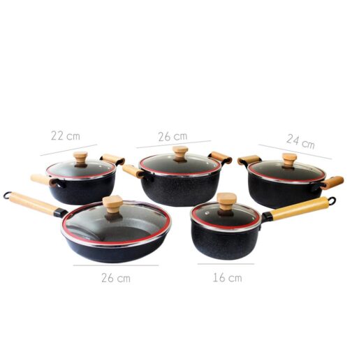 Juego de Ollas Ceramica Granito 10 piezas - Imagen 2