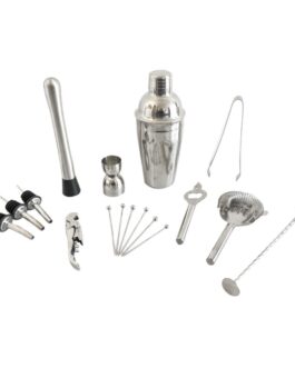 Set de Barman Coctelera Profesional 16 Piezas Acero Inoxidable