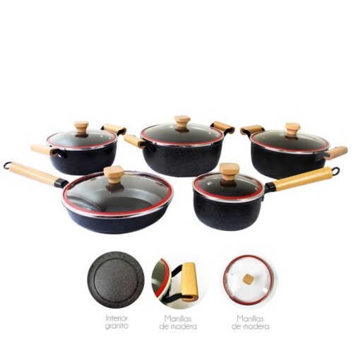 Juego de Ollas Ceramica Granito 10 piezas - Imagen 3