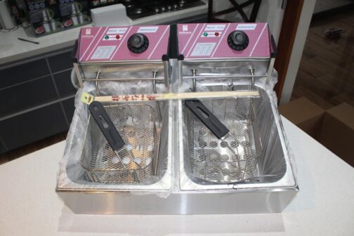 Freidora Industrial Eléctrica Doble Tanque 12 Litros
