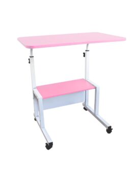Escritorio Mesa Doble Movil Ajustable Rosa