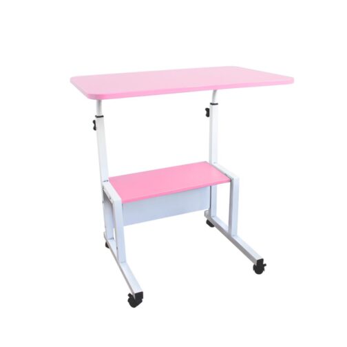 Escritorio Mesa Doble Movil Ajustable Rosa