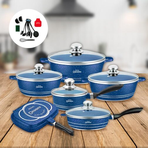 Juego de Ollas Granito Batería de Cocina 23 piezas Azul - Imagen 4
