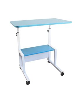 Escritorio Mesa Doble Movil Ajustable Celeste