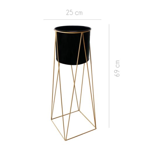 Maceta Macetero Pedestal Decorativo grande Negro - Imagen 2