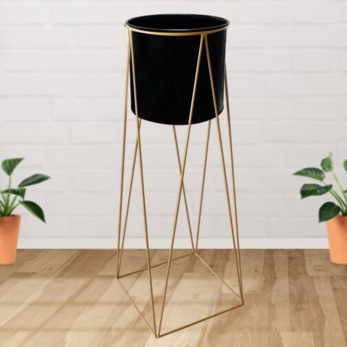 Maceta Macetero Pedestal Decorativo grande Negro - Imagen 4