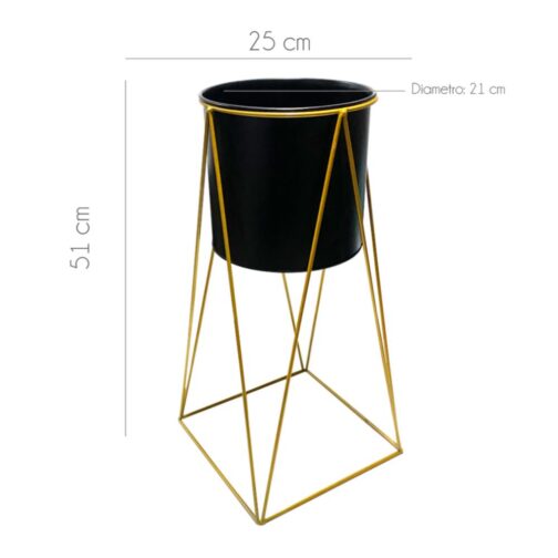 Maceta Macetero Pedestal Decorativo Negro S - Imagen 3