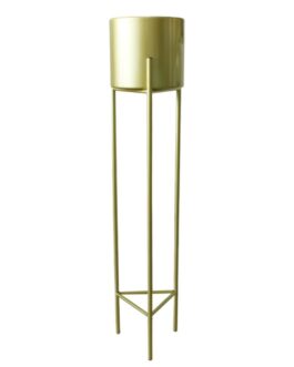 Macetero Macetas Pedestal Dorado Set de 3 Piezas