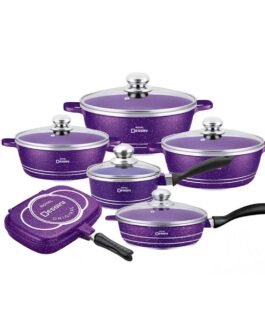 Juego de Ollas Granito Bateria Cocina 23 piezas Morada