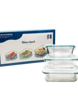 Set 3 Contenedores o tupper taper de vidrio con tapa