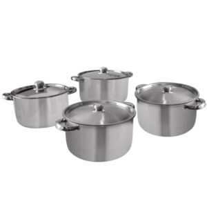 Set de Ollas 8 Piezas Acero Inoxidable