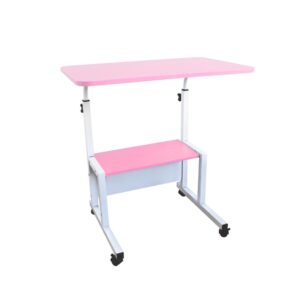 Escritorio Mesa Doble Movil Ajustable Rosa