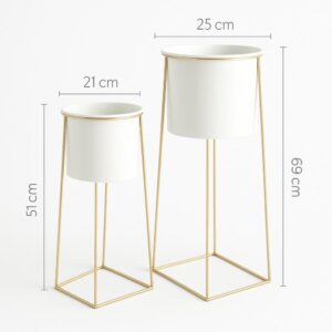 Porta Maceteros Pedestal Macetas set 2 unidades Blanco