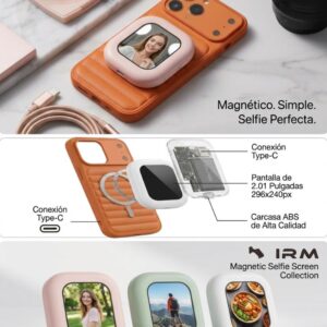 Pantalla Selfie Magnética para Celular 2.01" Recargable USB-C